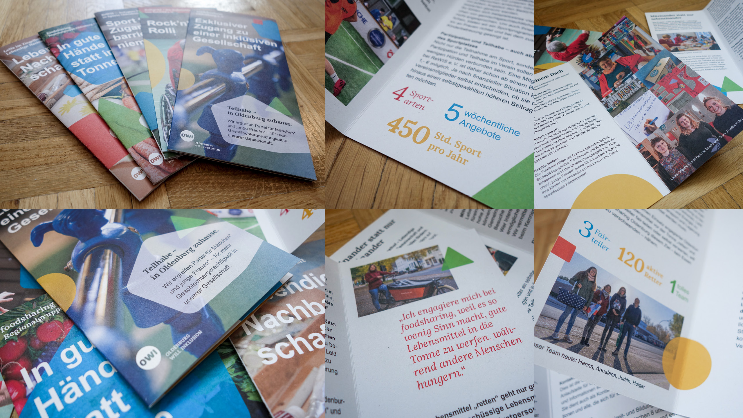 Kampagne Stadt Oldenburg Inklusion + Teilhabe in Oldenburg zuhause. Flyer für Initiativen