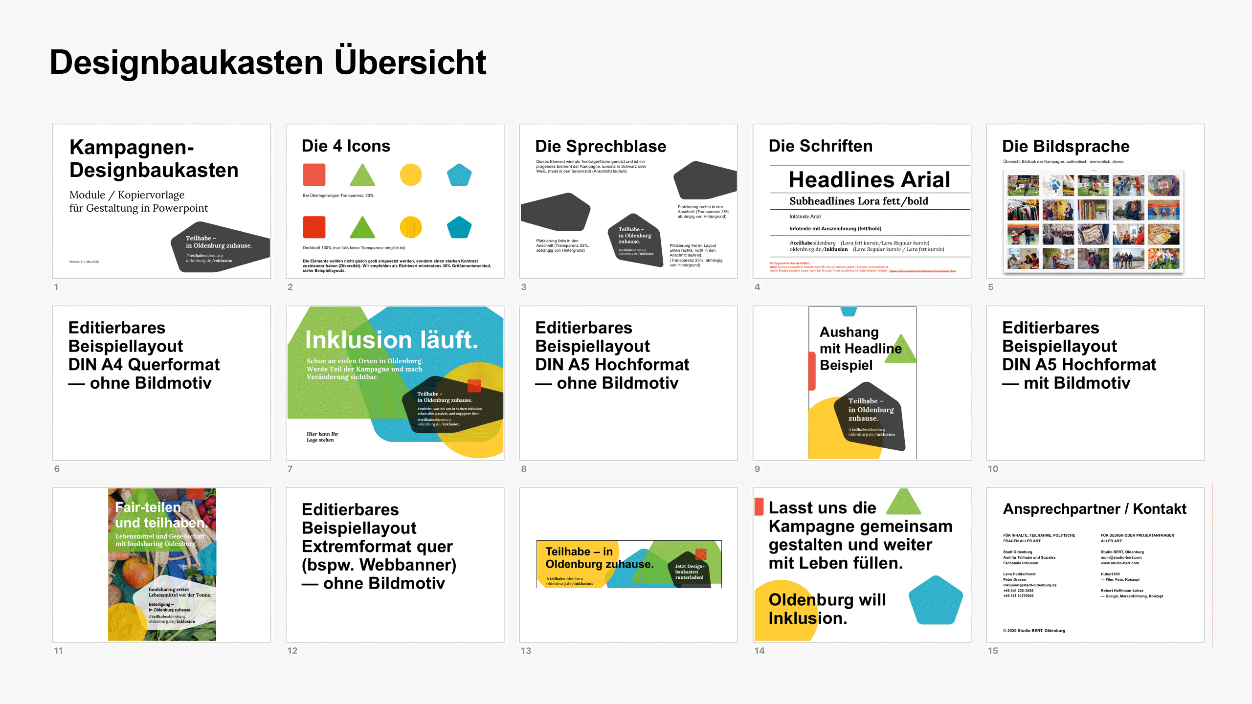 Kampagne Stadt Oldenburg Inklusion + Teilhabe in Oldenburg zuhause. Baukasten