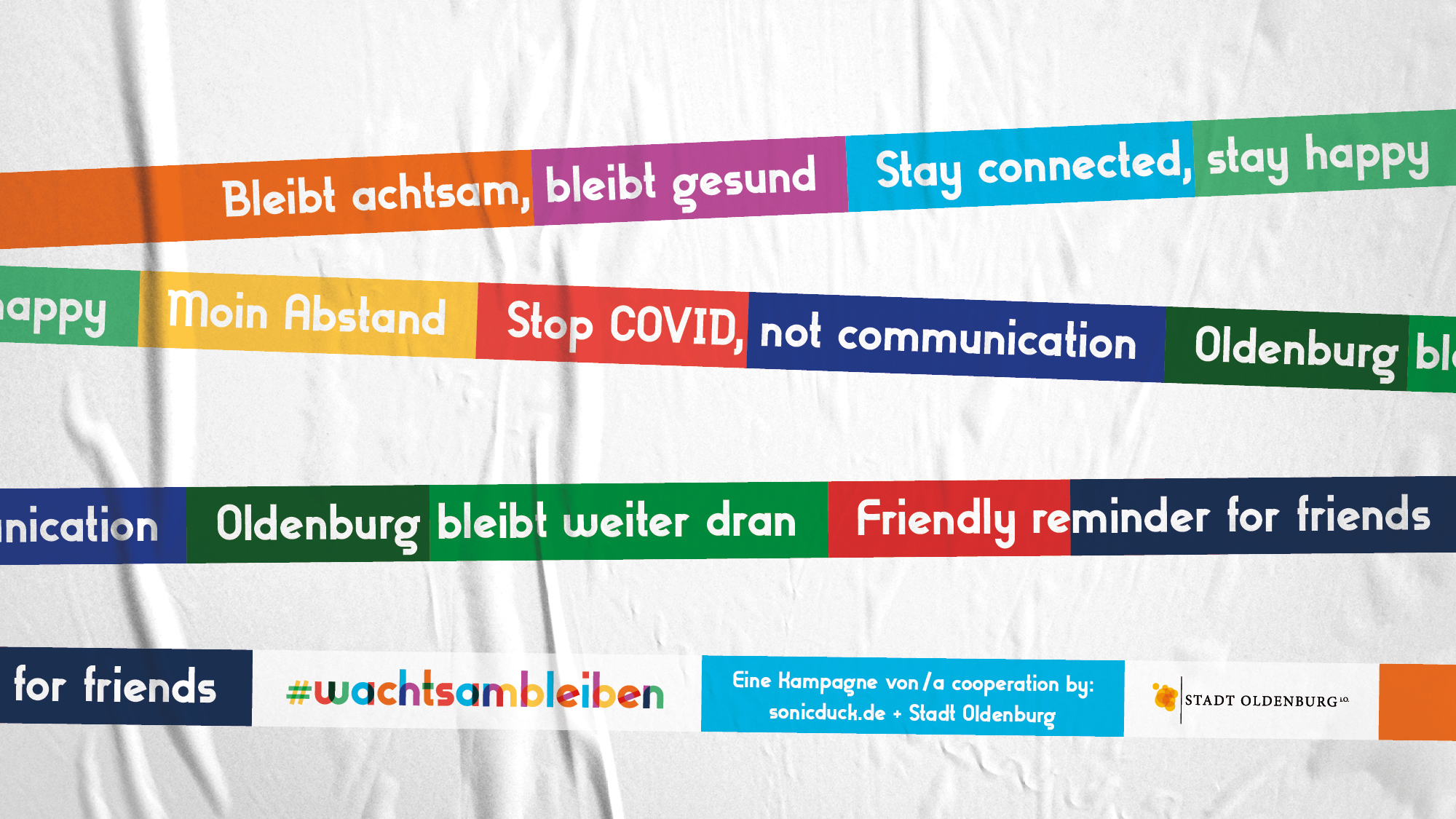 Kampagnen Band Achtsam bleiben sonicduck